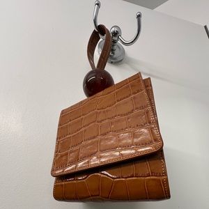 By Far Brown Leather Clutch